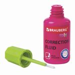 Корректирующая жидкость BRAUBERG MIX, быстросохнущая, 20 мл, с кисточкой, ассорти, 229074