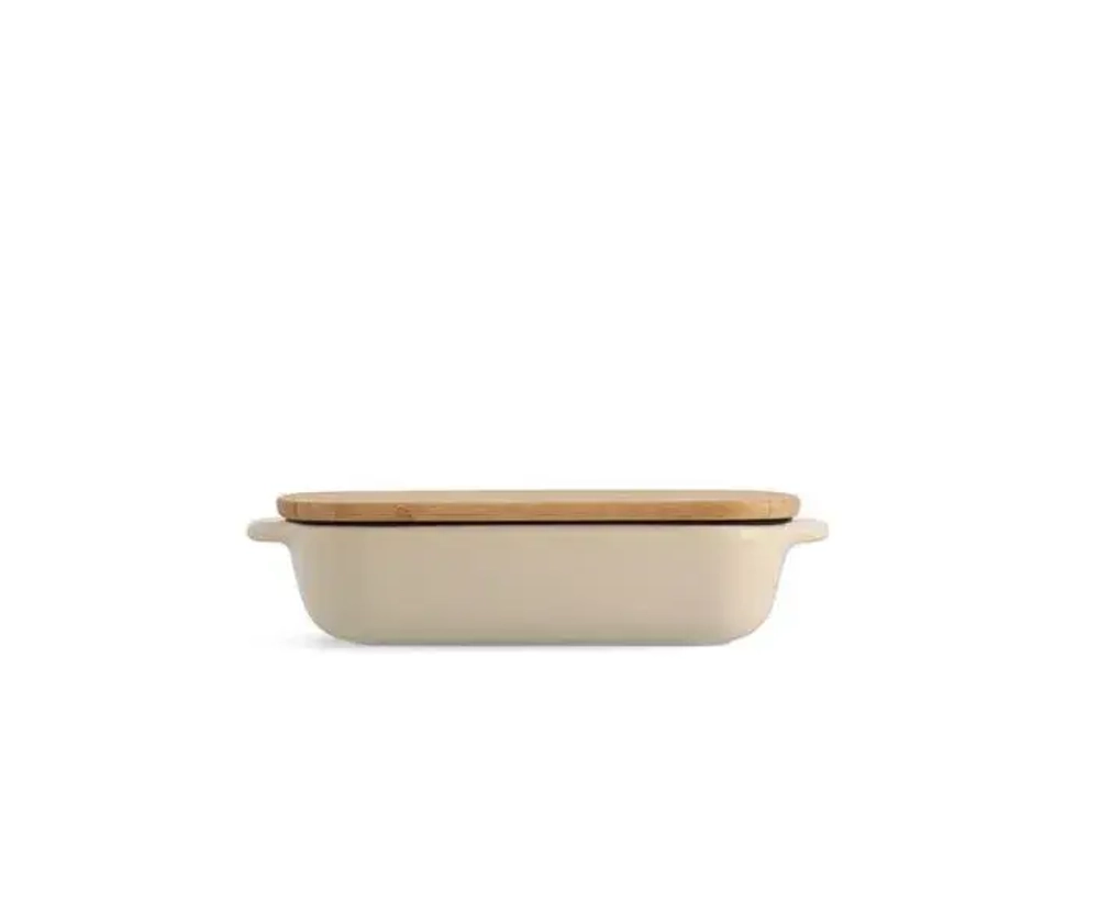 KitchenAid Керамическое блюдо 26x15,5x6,5 см + крышка миндальный крем