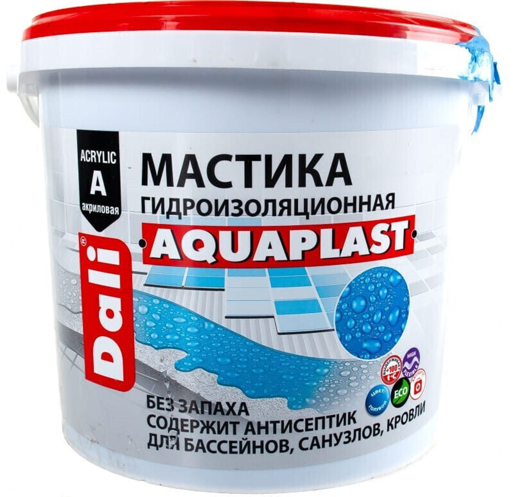 Мастика гидроизоляционная Dali Aquaplast 20238 акриловая универсальная 9 л