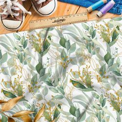 Ткань бифлекс акварельные водоросли в молочной реке