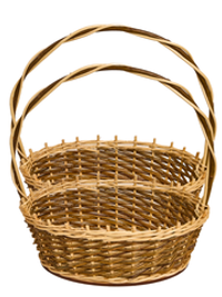 Корзина овальная подарочная, набор 2 штуки, арт. O380GR/2, 25х38х12 см, высота с ручкой 40 см