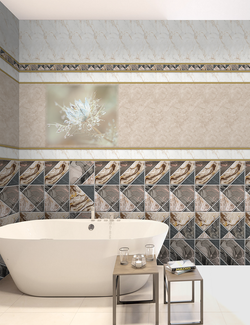 Панель ПВХ фотопечать Нигелла бежевая фон 2700х250мм