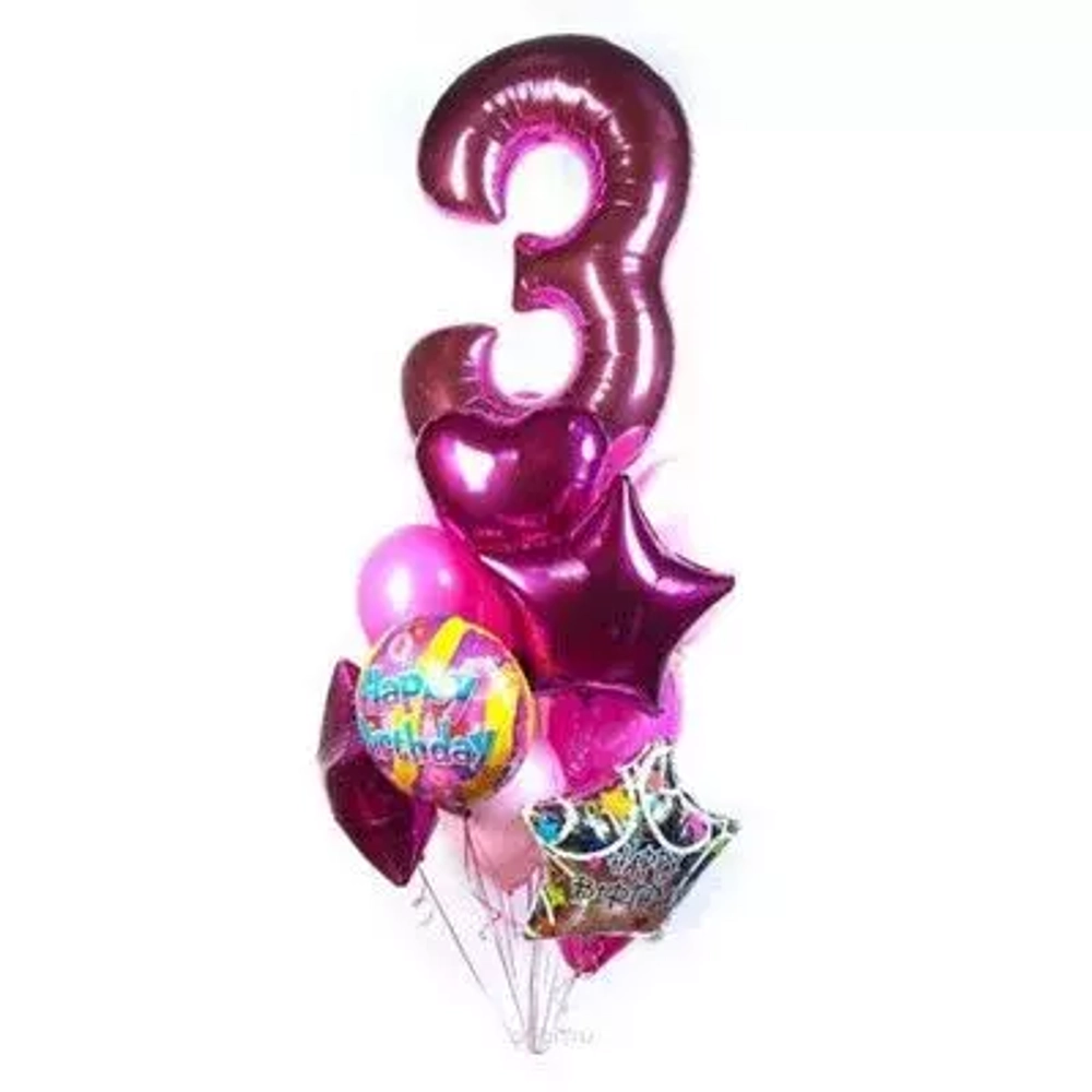 Букет шаров на 3 годика