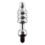 Серебристая фигурная пробка UH T2 с вибрацией - 17 см. (Цвет: серебро)