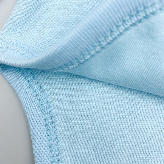 Боди хлопковое Basic с длинным рукавом Голубое