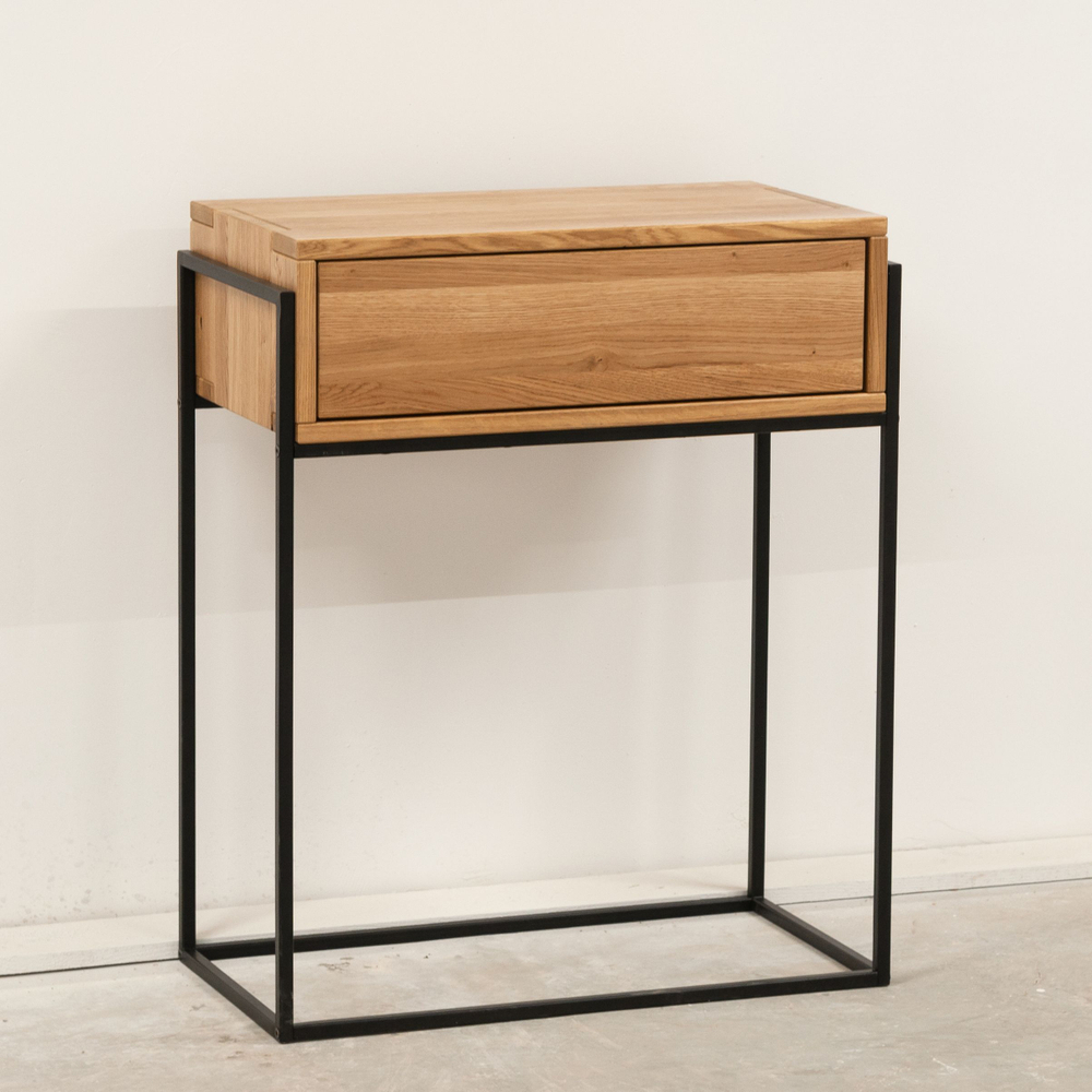 Туалетный столик 63х35х80, G+K, консоль, журнальный столик, консольный в стиле лофт, для маникюра, массив дикого дуба, Makosa