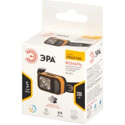 Фонарь налобный светодиодный ЭРА Рабочие Практик GA-813 аккумуляторный 3+3 Bт сенсорное управление дисплей 4 режима | Налобные фонари