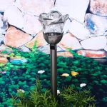 Фонарь садовый «Роза» 36*8см, 3 цвета, на солнечной батарее, металл