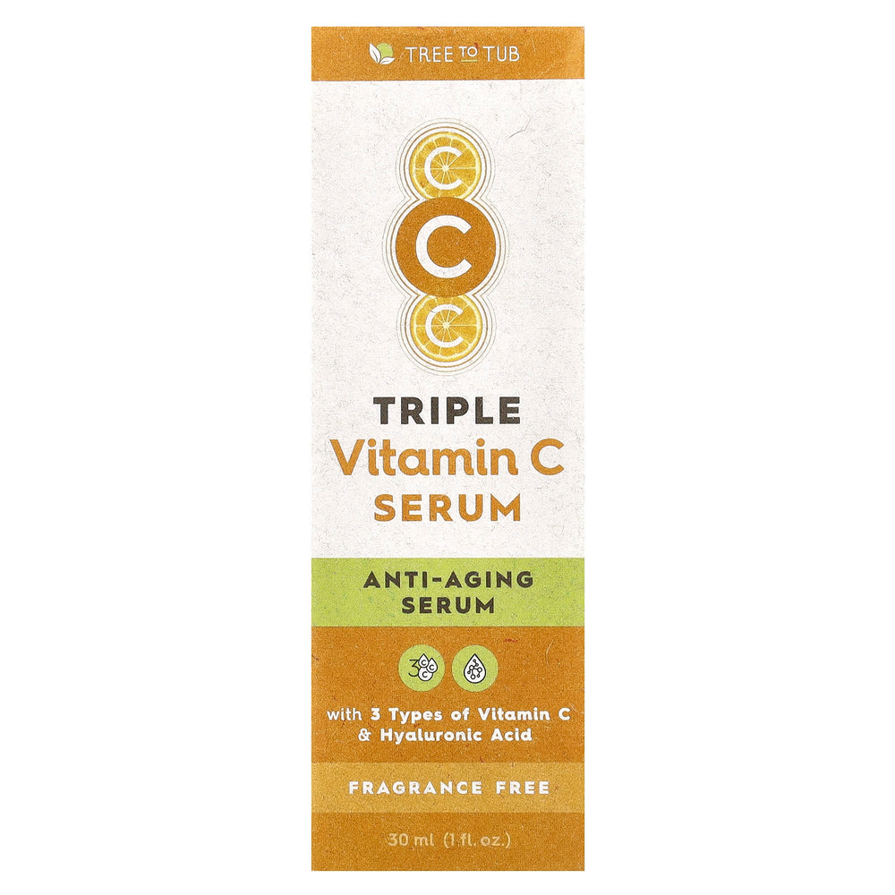 Tree To Tub, Сыворотка с тройным витамином C, без отдушек, 30 мл (1 жидк. Унция)