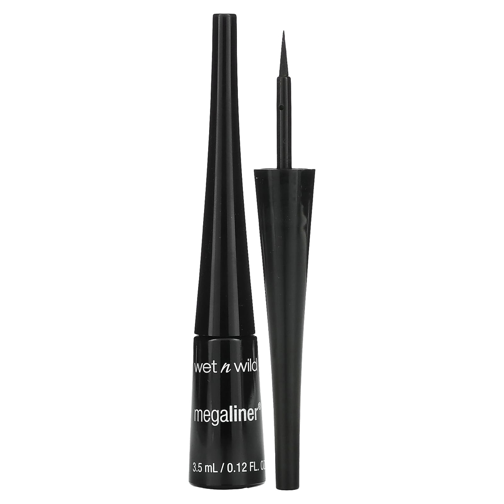 wet n wild, Жидкая подводка для глаз MegaLiner, C871A, черная, 3,5 мл (0,12 жидк. Унции)