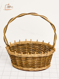 Корзинка овальная подарочная, арт. O270GR, 27х19х10 см, высота с ручкой 34 см