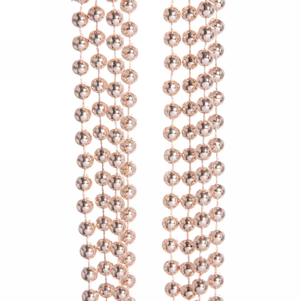 Бусы на ёлку 2,0 м «Шарик средний» d-8мм, Розовое золото