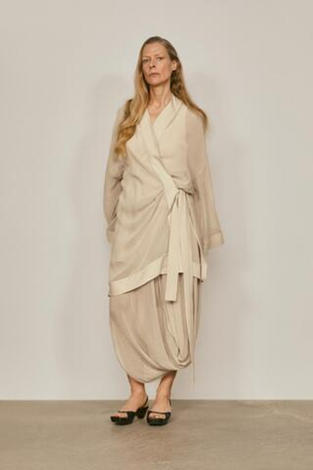 Massimo Dutti Драпированное кимоно - Limited Edition, натуральный