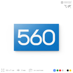 Номер на дверь 560, табличка на дверь для офиса, квартиры, кабинета, аудитории, склада, голубая 120х70 мм, Айдентика Технолоджи