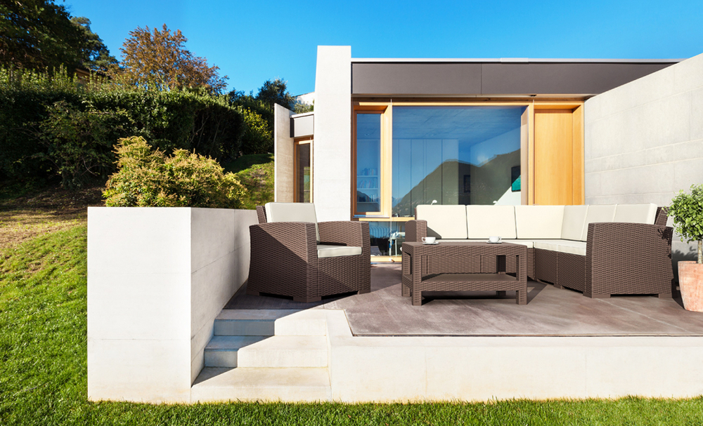 Диван пластиковый плетеный угловой с подушками Siesta Contract Monaco Lounge Corner, коричневый