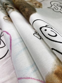 Простынь на резинке перкаль Сказка "Пушистики" 90x200 см