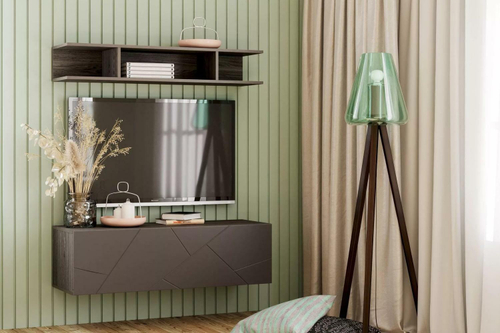 Гостиная Summit комплектация 16 Ясень анкор тёмный/софт графит/капучино