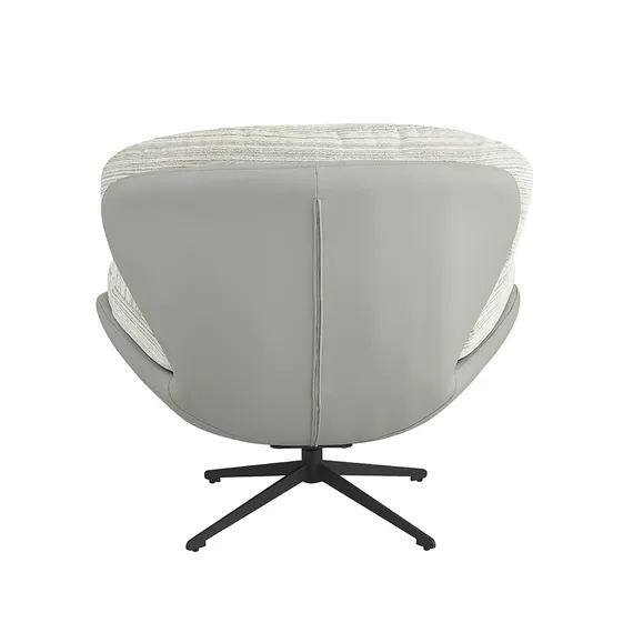 Кресло BLISS серый, экокожа, шенилл