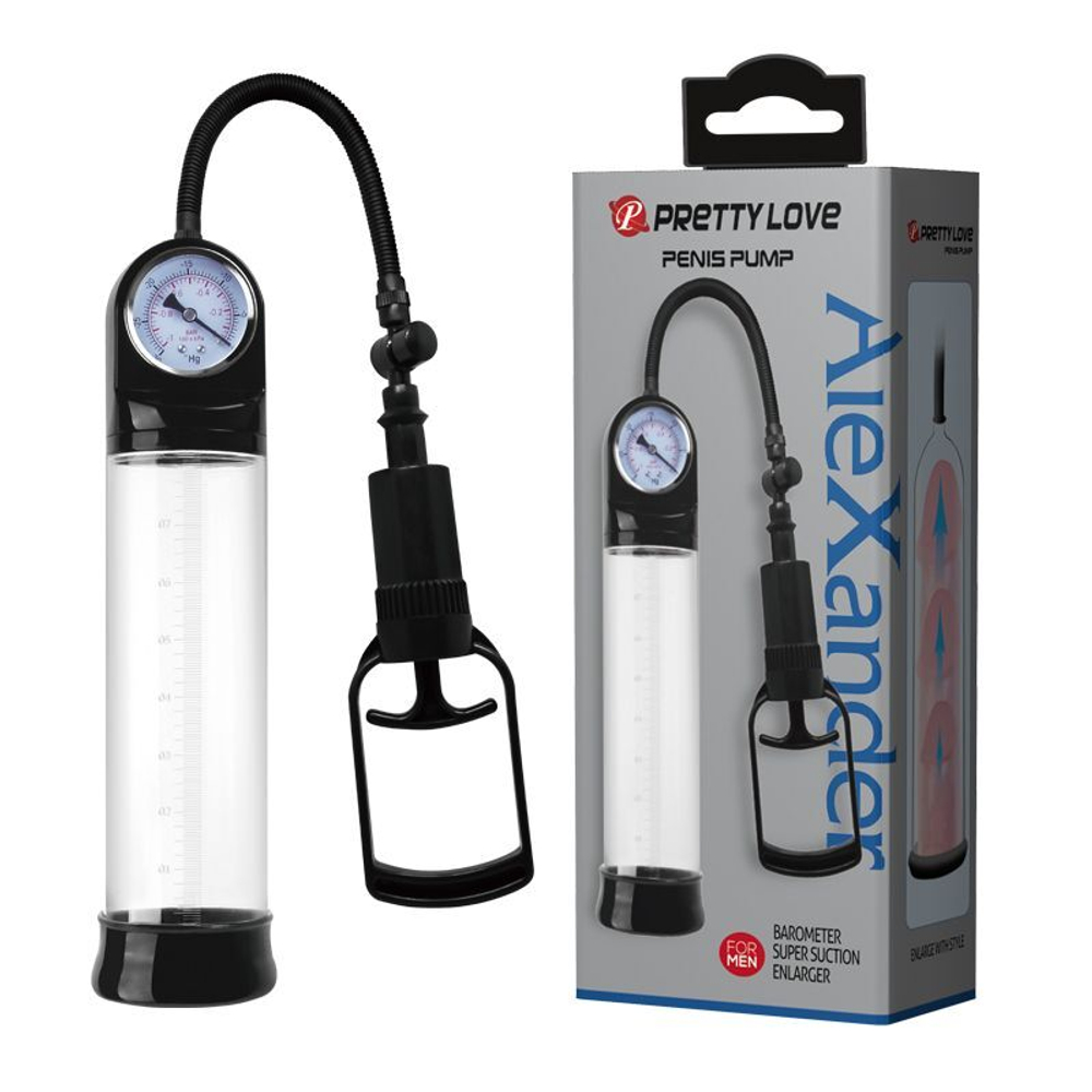 Вакуумная помпа с манометром Penis Pump (Цвет: прозрачный)