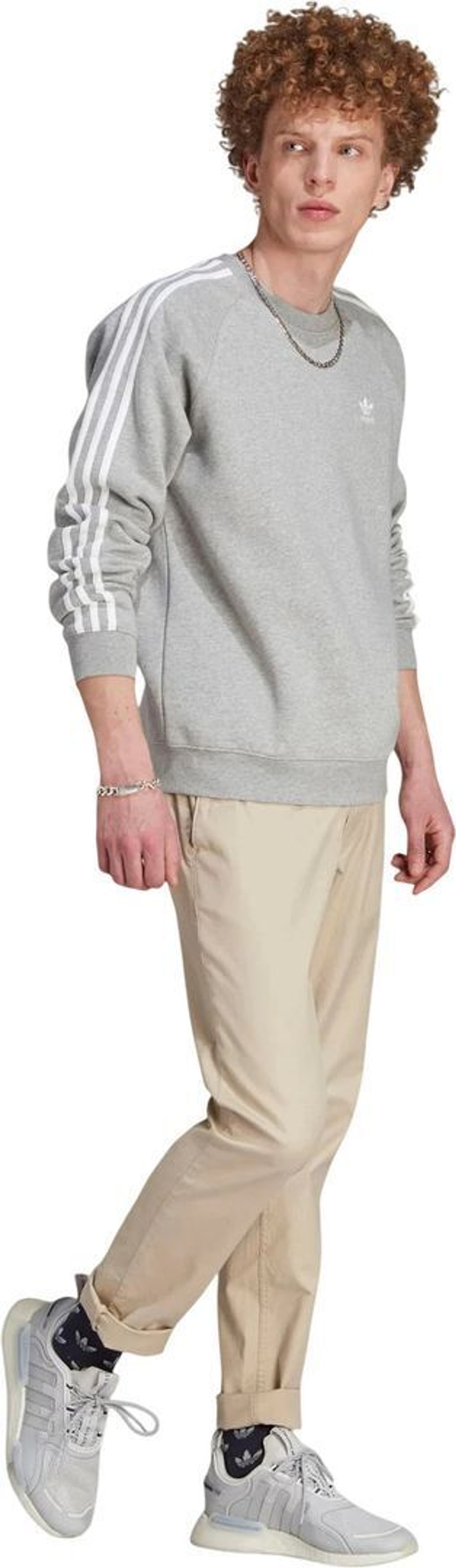 Толстовка Adidas 3-STRIPES CREW серый