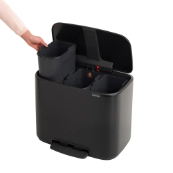 Brabantia Контейнер для мусора Bo 3х11л с сортировкой, черный