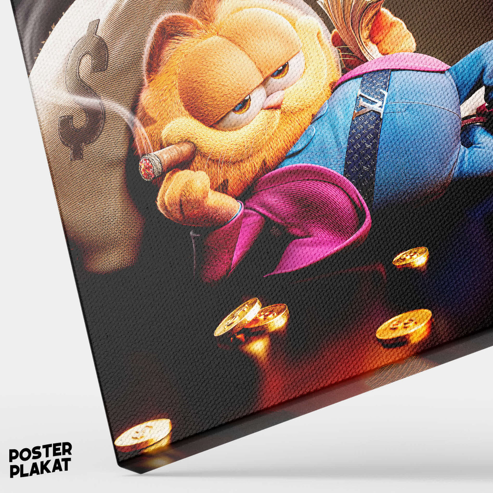 Картина для интерьера Гарфилд / Garfield на холсте, персонаж мультфильма, холст с печатью на подрамнике, на стену, Постер Плакат