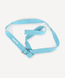 Ремень для йоги YB-100 183 см, хлопок, синий пастель