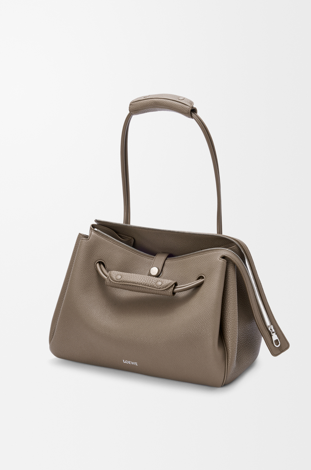 Loewe Большая сумка Madrid из мягкой зернистой телячьей кожи, серо-коричневый