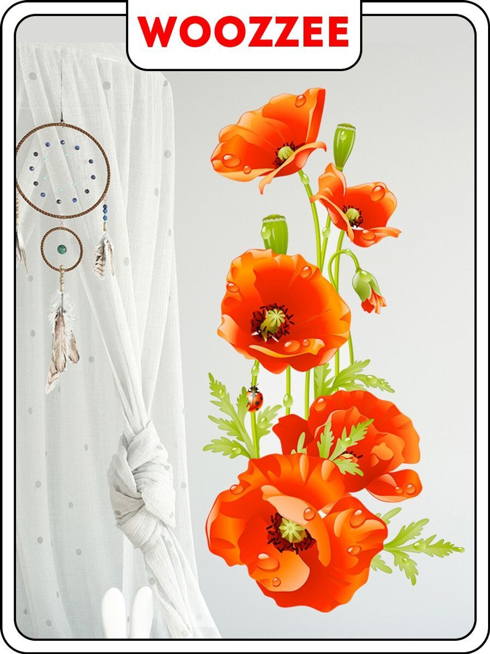 Наклейка декоративная  "Маковый букет"