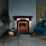 Каминокомплект Real Flame Dublin Rock AO с очагом Majestic Lux Brass