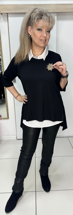 Двойка: белая рубашка + черная туника