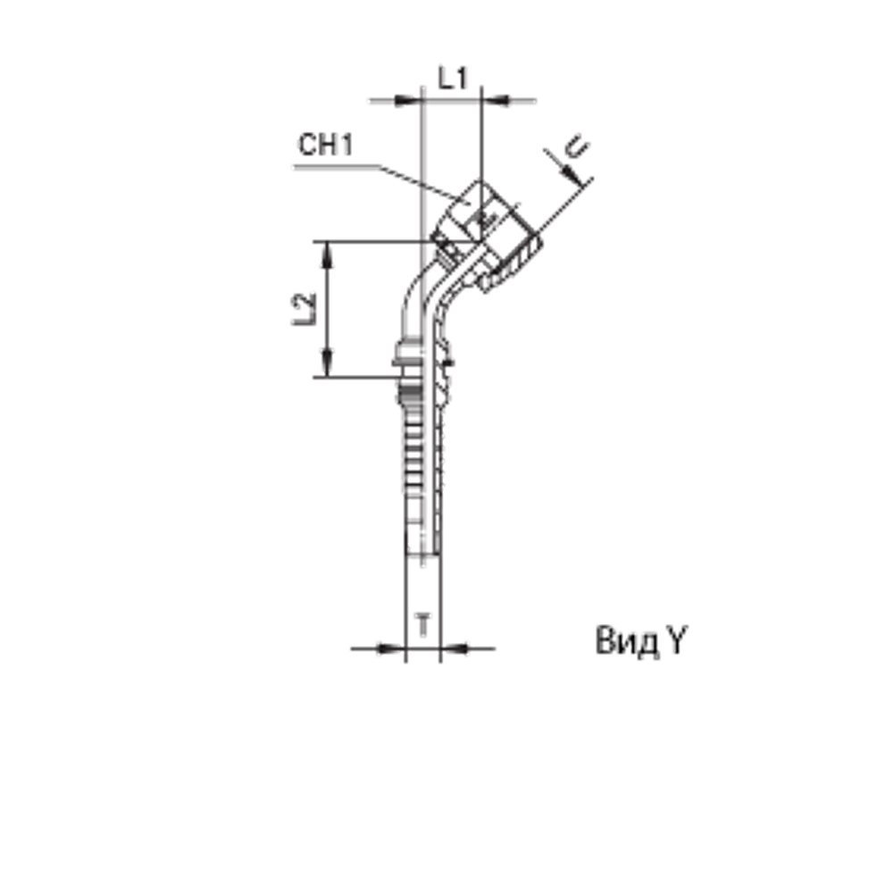 Фитинг DN 32 ORFS (Г) 1.11/16 (45) Interlock