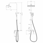 Душевая система 35к MIXLINE ML2430 излив лейка 3 позиции+лейка "Тропический душ" ГРАФИТ