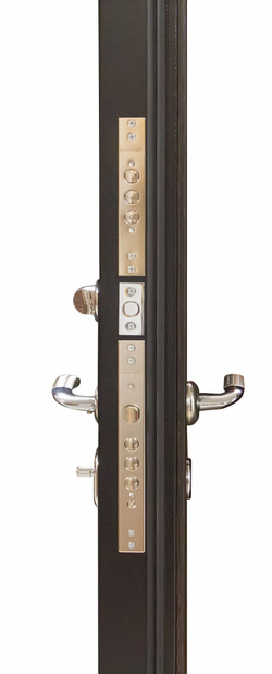 Входная металлическая дверь с зеркалом Сенатор Лира 3К Софт графит Стокгольм софт белый матовый, без текстуры