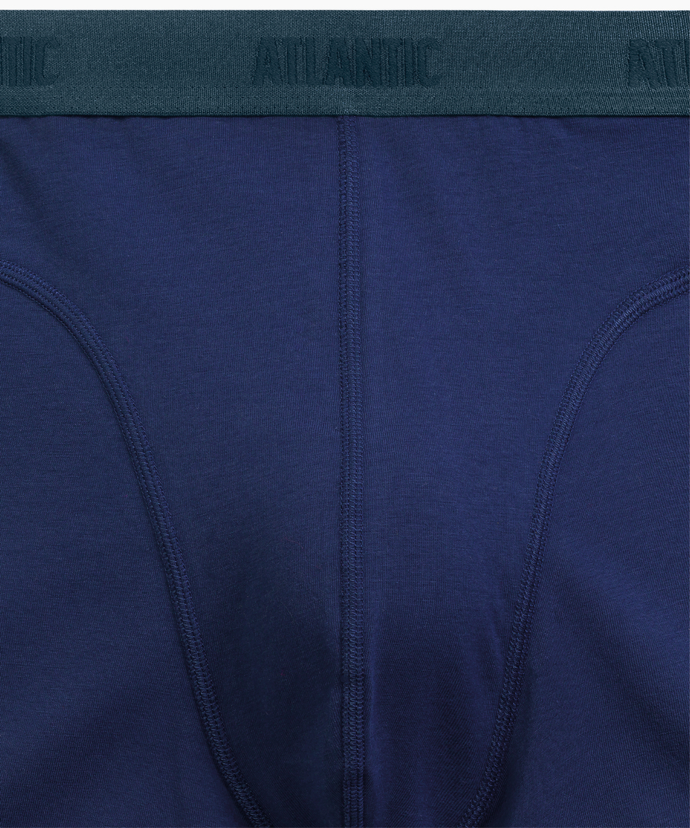 Мужские трусы шорты удлиненные Atlantic, набор 2 шт., хлопок, сине-зелёные + тёмно-голубые, 2MH-175