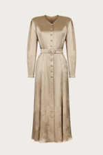 ПЛАТЬЕ ИЗ ТРИАЦЕТАТА С ФАКТУРНЫМ ОРНАМЕНТОМ