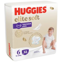 Подгузники трусики Huggies Elite Soft 15-25кг, 6 размер, 32шт
