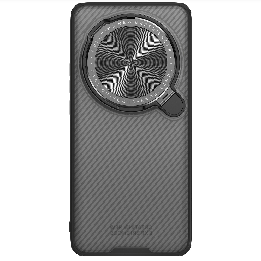 Чехол прозрачный тонированный (Transparent Black) от Nillkin с металлической откидной крышкой для камеры на Xiaomi 15 Ultra, серия CamShield Prop Case