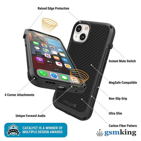 Catalyst Vibe Impact Case for iPhone 13 Carbon Stealth Black (Чёрный)