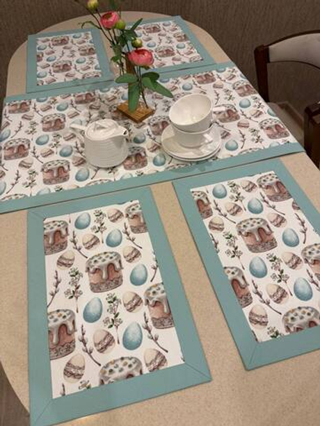 Набор 4 ланчмата "Пасха" ручная работа 45х30 см