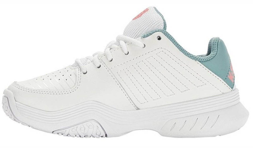 детские Кроссовки теннисные K-Swiss Court Express Omni - white/nile blue/desert flower