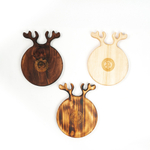 Набор деревянных менажниц из кедра для подачи блюд и закусок с гравировкой "Время чудес". NGN5