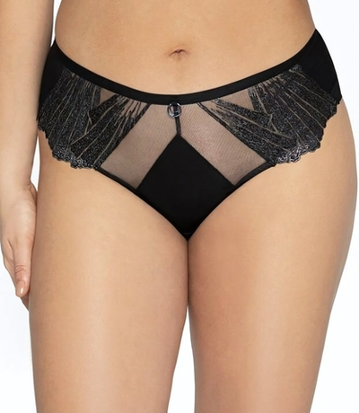 Трусики-слипы с блестящими элементами (Размер: XXL) (Цвет: черный)