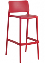 Стул пластиковый барный Papatya Joy-S Bar 75, красный