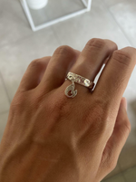 Кольцо фактурное с подвесом Огонь