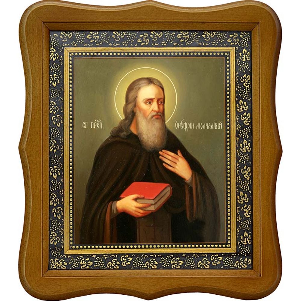 Онуфрий Печерский, Молчаливый преподобный. Икона на холсте.