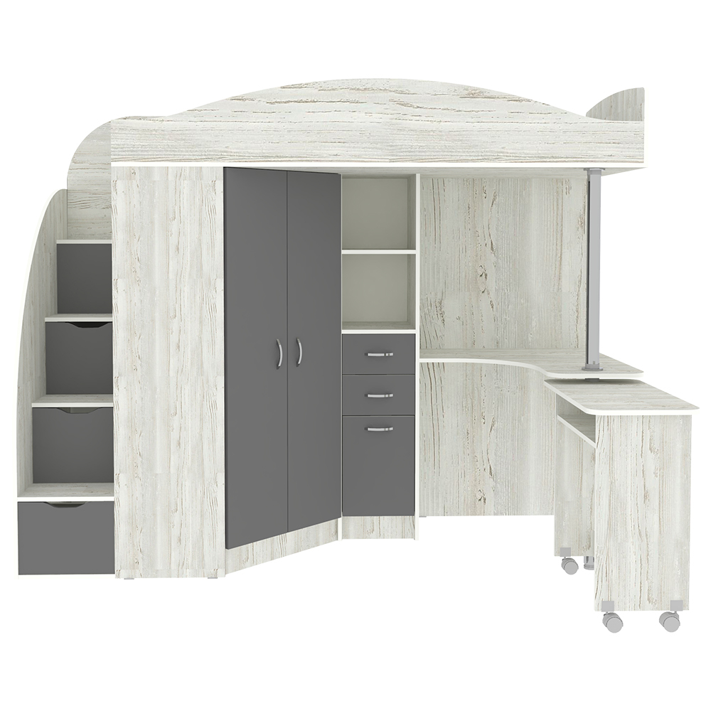 Кровать-чердак КарИВи Юниор 4 Винтерберг Темно-серый