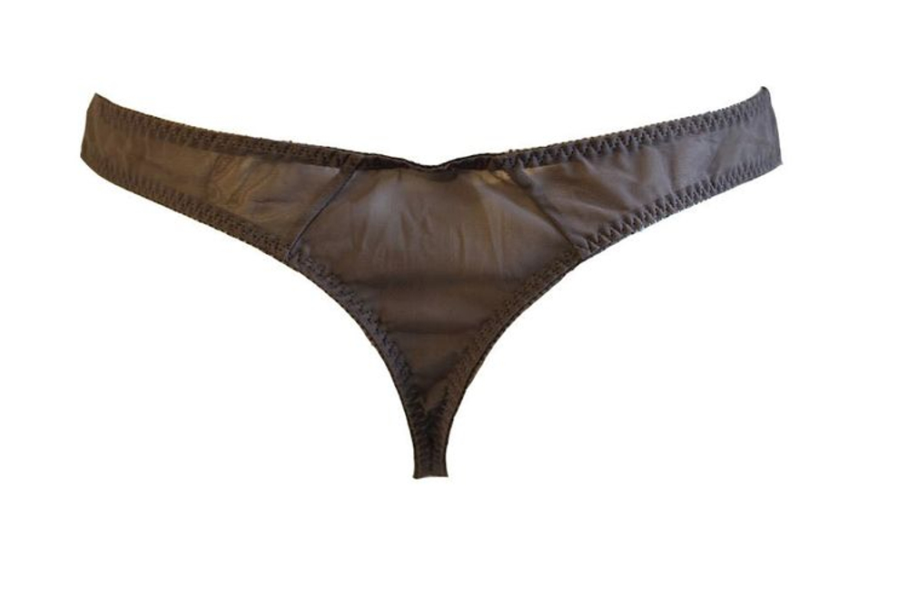 Трусы-стринги Misia с вышивкой (Размер: 42) (Цвет: коричневый)