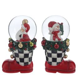 GAEM Фигурка декоративная "Снеговик/Дед Мороз" в стекл шаре, D 4.5 см, L5,5 W5 H9 см, 2в.