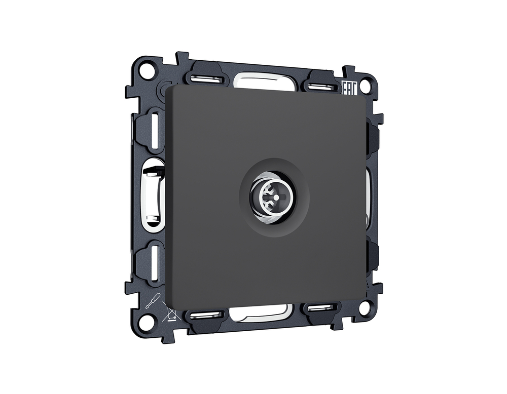 MA913005 Комплект механизма TV розетки оконечной экранированной 5-1000MHz 3dB ALFA Графит мягкое касание QUANT (AP9130, VM199)